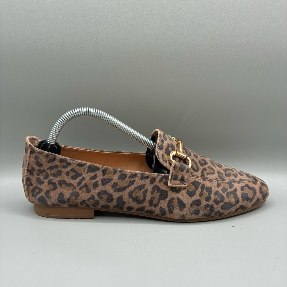 Joie Slip On Loafers Women’s 6.5 Brown Leopard Print Buckle Flats